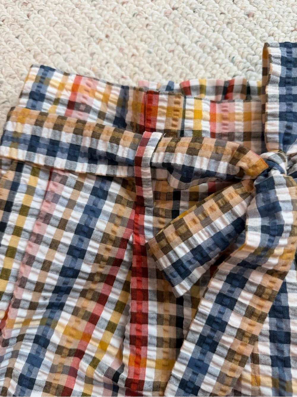 LOFT NWT Paperbag Pull-On Gingham Shorts- Size M